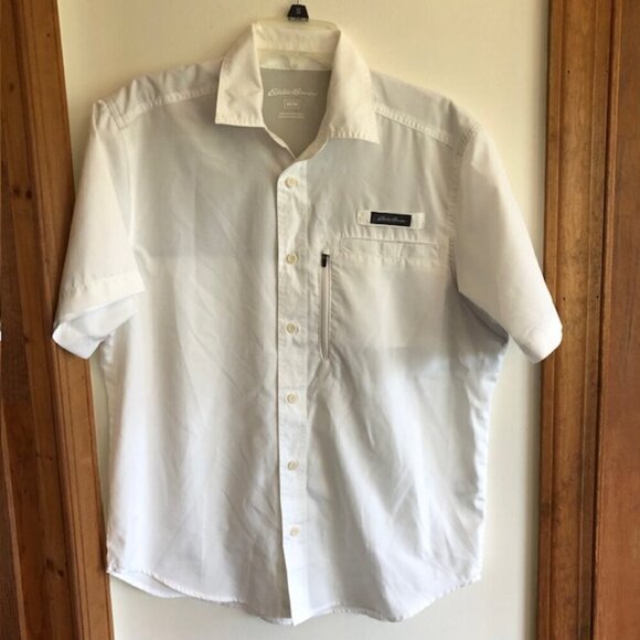 EDDIE BAUER Performance Fishing Shirt White Mens Medium - Picture 2 of 16